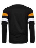 Spring Autumn Men's Color Matching Casual Fashion Sports Gym Beach Holiday Round Neck Long Sleeve O-neck T-Shirt Male Clothing