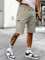 Cargo Multi Pocket Drawstring Casual Shorts Men's Summer Loose Athletic 5 Inch Shorts