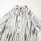 Stay Cool in Style with Our Black Patterned Short Sleeve Men's Shirt