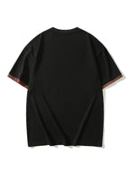 summer Casual breathable Men Tops Patchwork pocket sports pullover Textured Male Loose round collar short sleeve men T-shirts