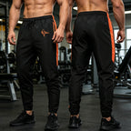 Men's Athletic Pants with Side Stripe Phoenix Print with Elastic Drawstring Waist and Zipper Pockets for Gym Training Running
