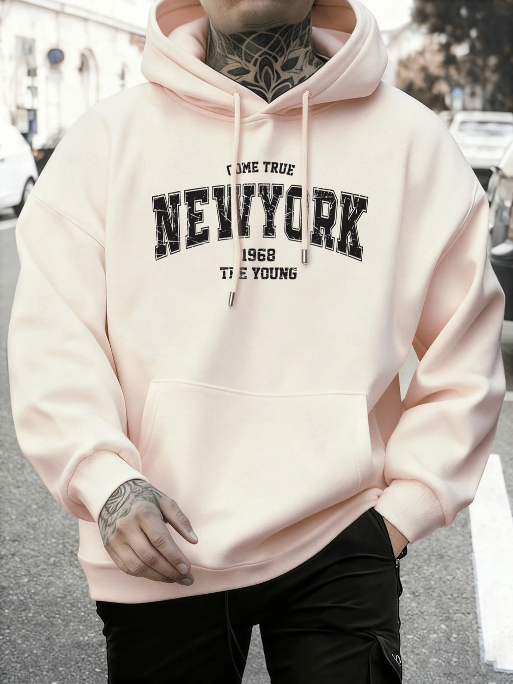 Come Ture New York 1968 The Young Printed Man Pullover Trendy Fleece Hoodie Autumn O-Neck Clothes Crewneck Male Sportswear