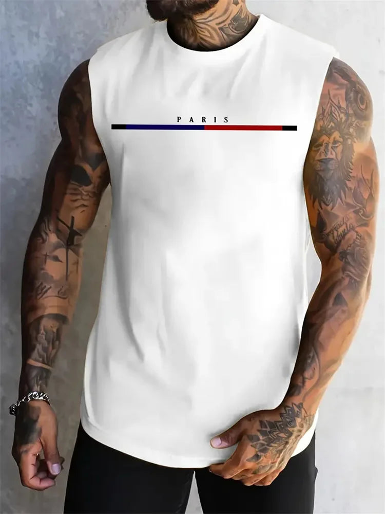 New Trend Men's Pull-Over Crew Neck Vest Mesh Fitness Breathable Vest Blazer Men's Quick Drying Sweat Absorption T-Shirt