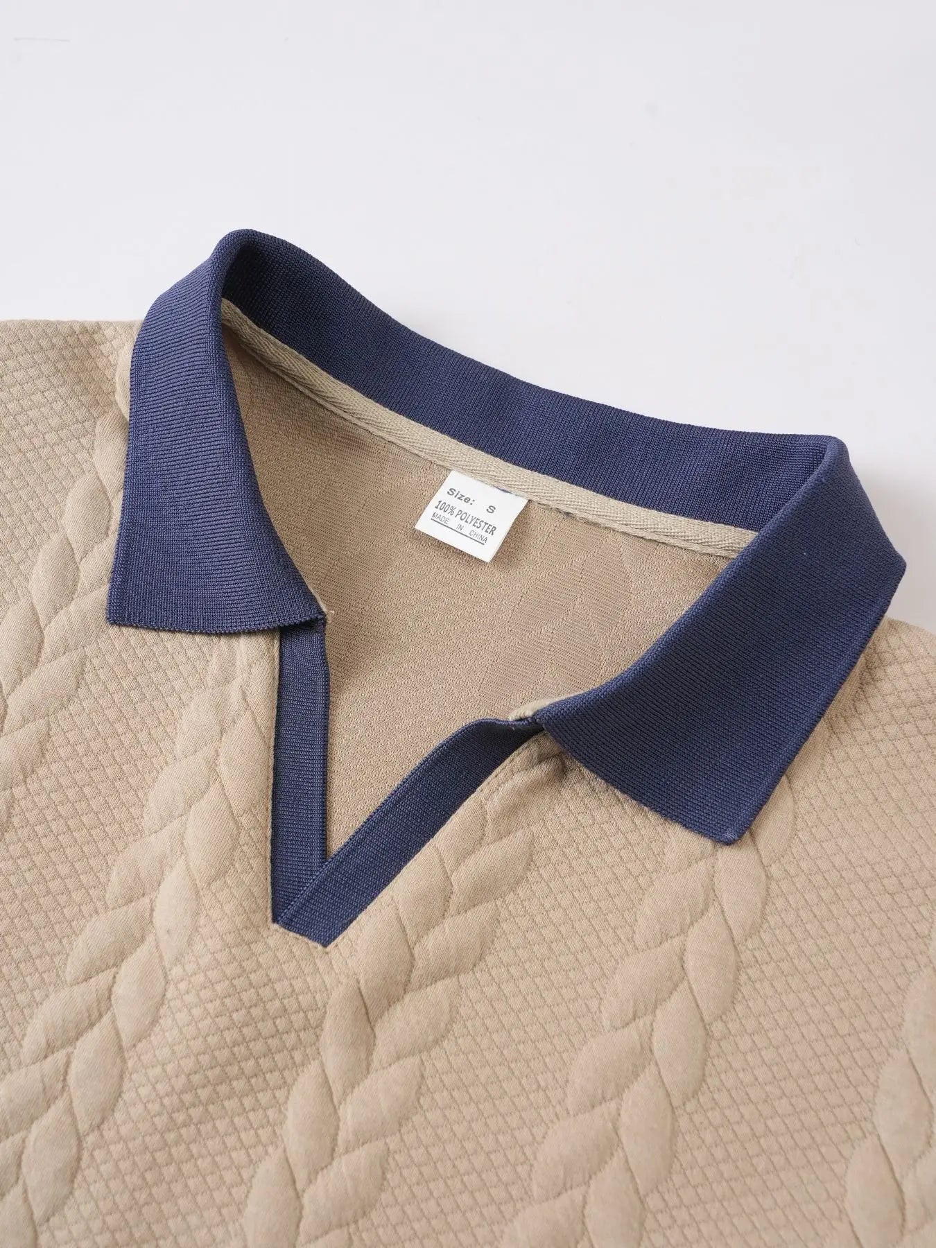 Men's Casual Knitted Polo Shirt Short Sleeve Pure Color Business Style Neck Roll up Summer Fashion City Wear for 24-35 Years Old