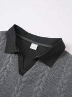 Men's Casual Knitted Polo Shirt Short Sleeve Pure Color Business Style Neck Roll up Summer Fashion City Wear for 24-35 Years Old