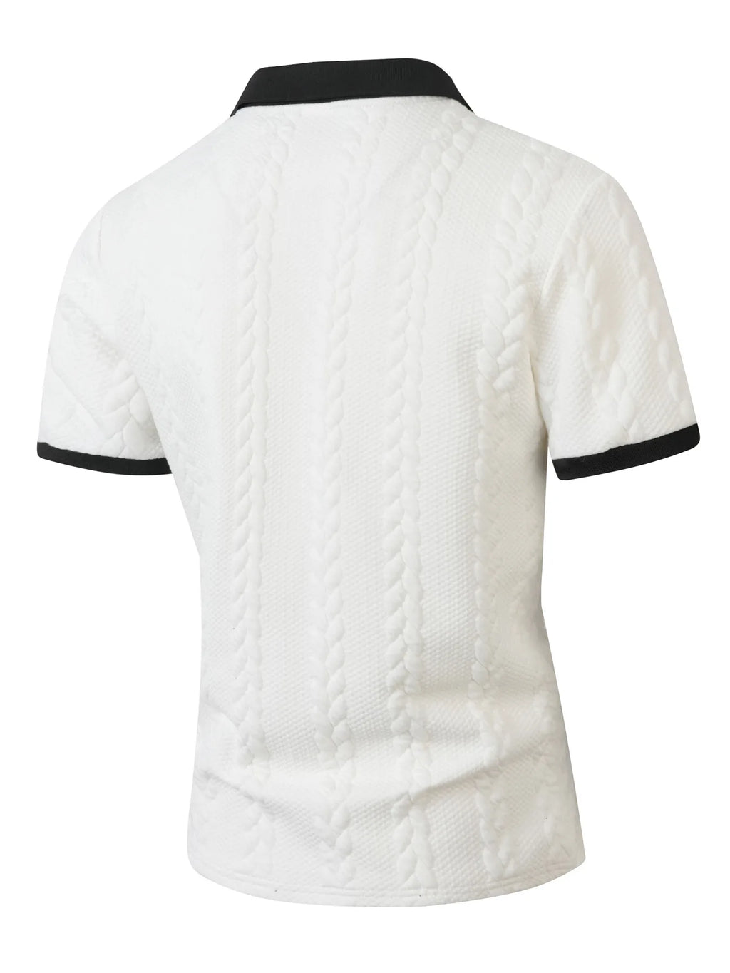 Men's Casual Knitted Polo Shirt Short Sleeve Pure Color Business Style Neck Roll up Summer Fashion City Wear for 24-35 Years Old