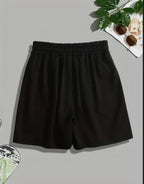 Men's Simple Solid Color Drawstring Belt Shorts, Casual and Versatile Summer New Y2K Unisex Sports Street Style Clothing