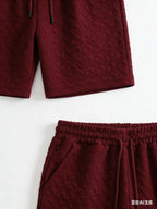 Luxury Shorts Men'S Jacquard Loose Solid Color Drawstring Casual Short Pants Summer Casual Wide Leg Loose Sweatpants For Man