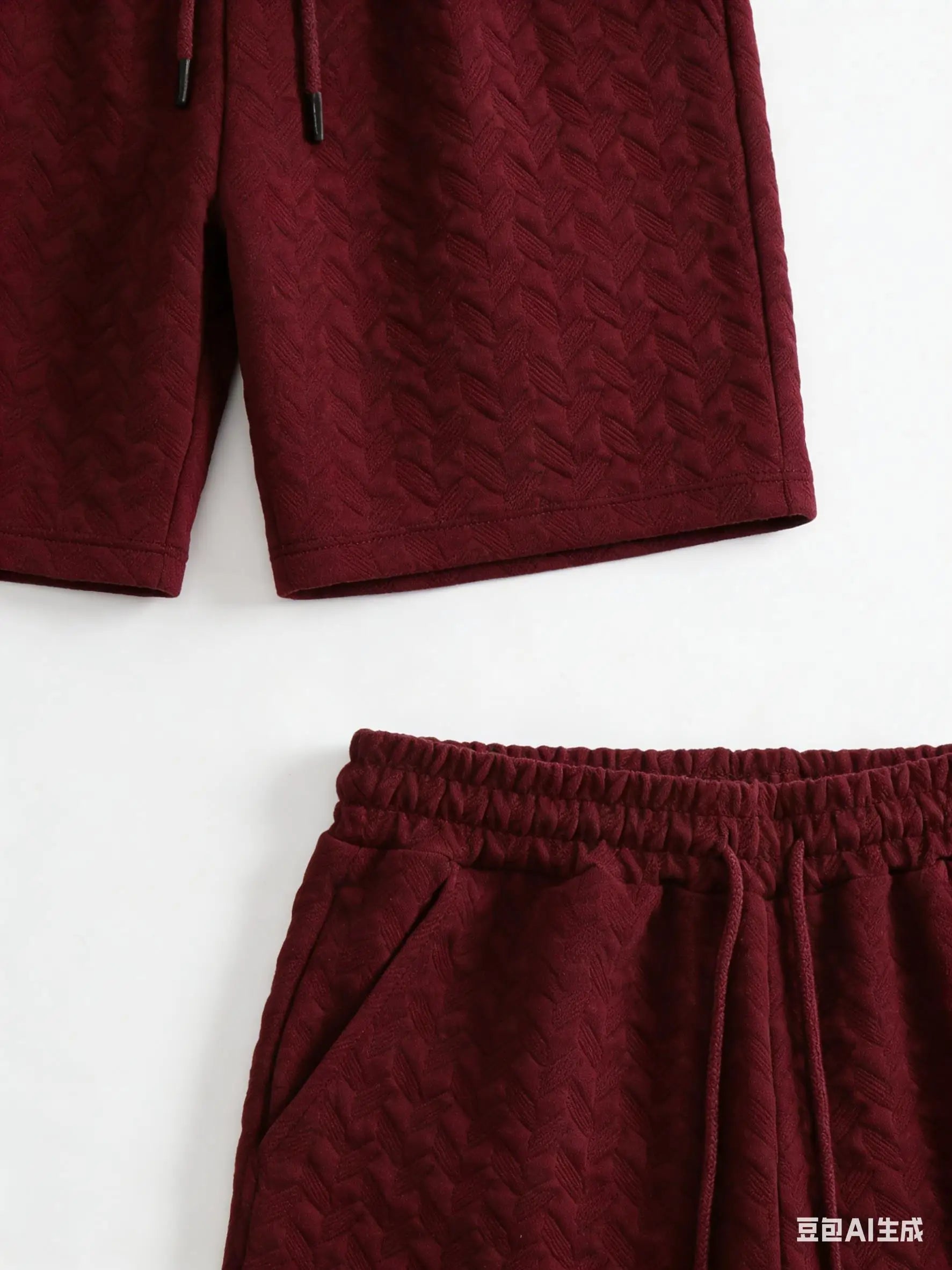 Luxury Shorts Men'S Jacquard Loose Solid Color Drawstring Casual Short Pants Summer Casual Wide Leg Loose Sweatpants For Man
