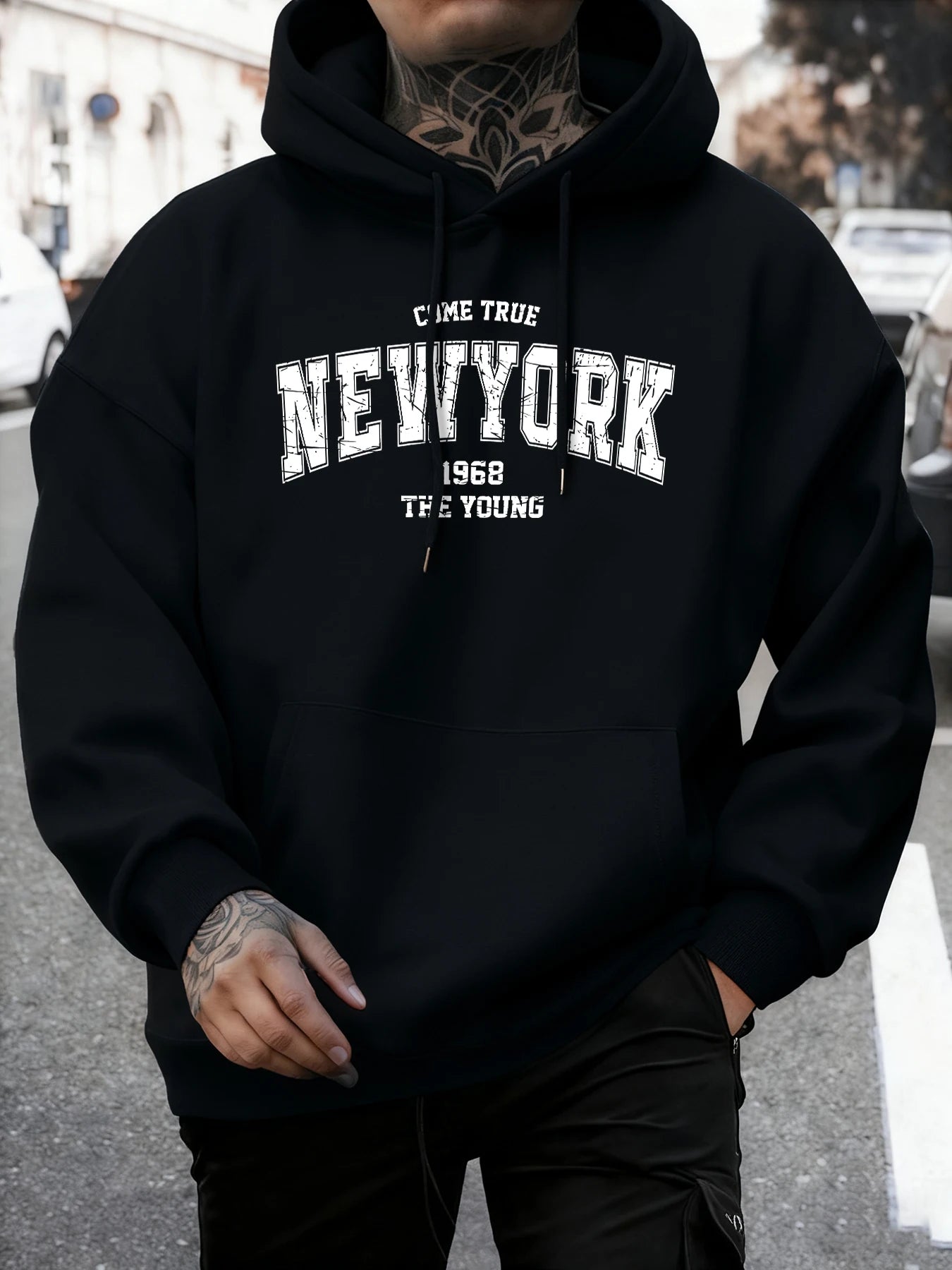 Come Ture New York 1968 The Young Printed Man Pullover Trendy Fleece Hoodie Autumn O-Neck Clothes Crewneck Male Sportswear