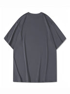 Men's summer 100% pure cotton fashionable casual sports loose mountain print round neck short sleeved T-shirt top