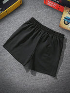 Men's Letter Graphic Print Drawstring Waist Shorts Casual Tie Front Track Athletic Shorts Basketball Training Summer Oversized