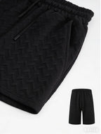 Luxury Shorts Men'S Jacquard Loose Solid Color Drawstring Casual Short Pants Summer Casual Wide Leg Loose Sweatpants For Man
