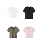 Semir Short Sleeve T-Shirt Women Cropped Petite-Friendly Elegant 2025 New Summer Embroidered Slim Fit Cardigan Versatile
