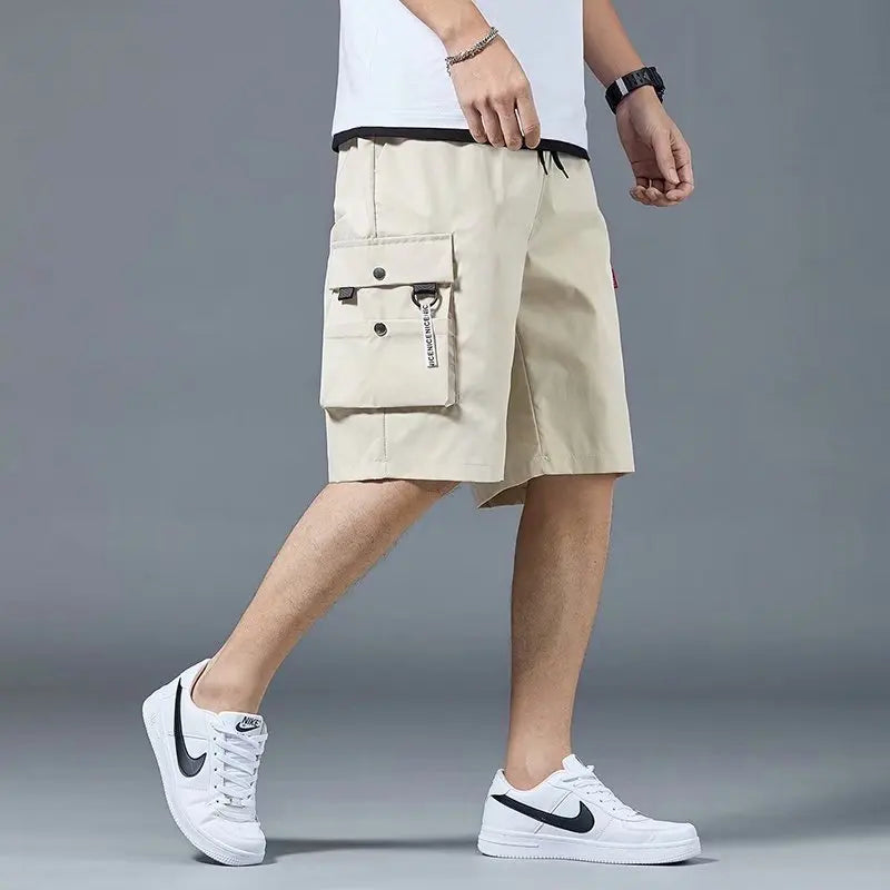 Loose Casual Basketball Shorts for Men Summer Trendy American Style Loose plus Size Workwear Five-Quarter Length Pants