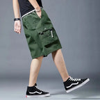 Loose Casual Basketball Shorts for Men Summer Trendy American Style Loose plus Size Workwear Five-Quarter Length Pants