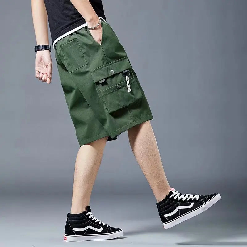 Loose Casual Basketball Shorts for Men Summer Trendy American Style Loose plus Size Workwear Five-Quarter Length Pants
