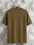 Men's Sporty V-Neck T-Shirt Breathable Casual Summer Top Comfortable Advanced Feeling Male Model Summer Season Crew Neck