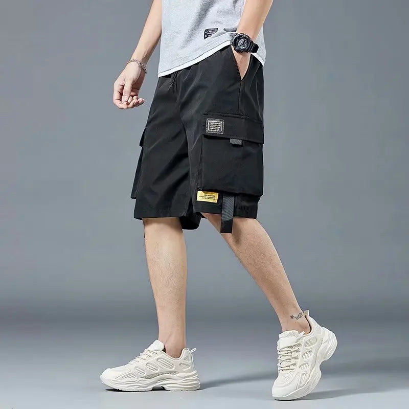 Loose Casual Basketball Shorts for Men Summer Trendy American Style Loose plus Size Workwear Five-Quarter Length Pants