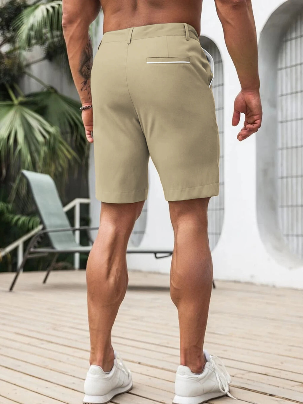 Men's Casual Knee Pants  Comfortable Golf Shorts Lightweight Stretch Casual Hiking Pants Summer Business Streetwear