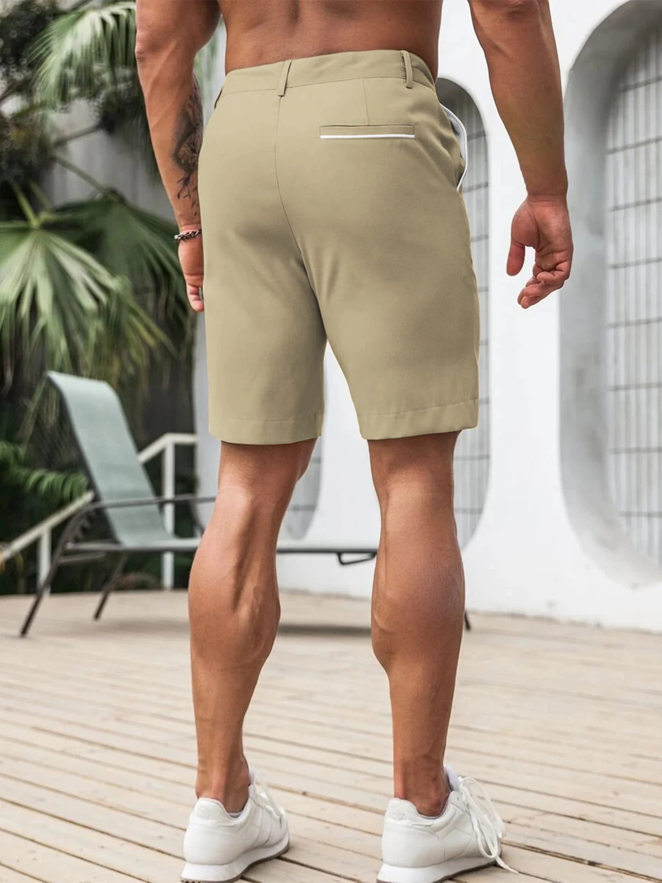 Men's Casual Knee Pants  Comfortable Golf Shorts Lightweight Stretch Casual Hiking Pants Summer Business Streetwear