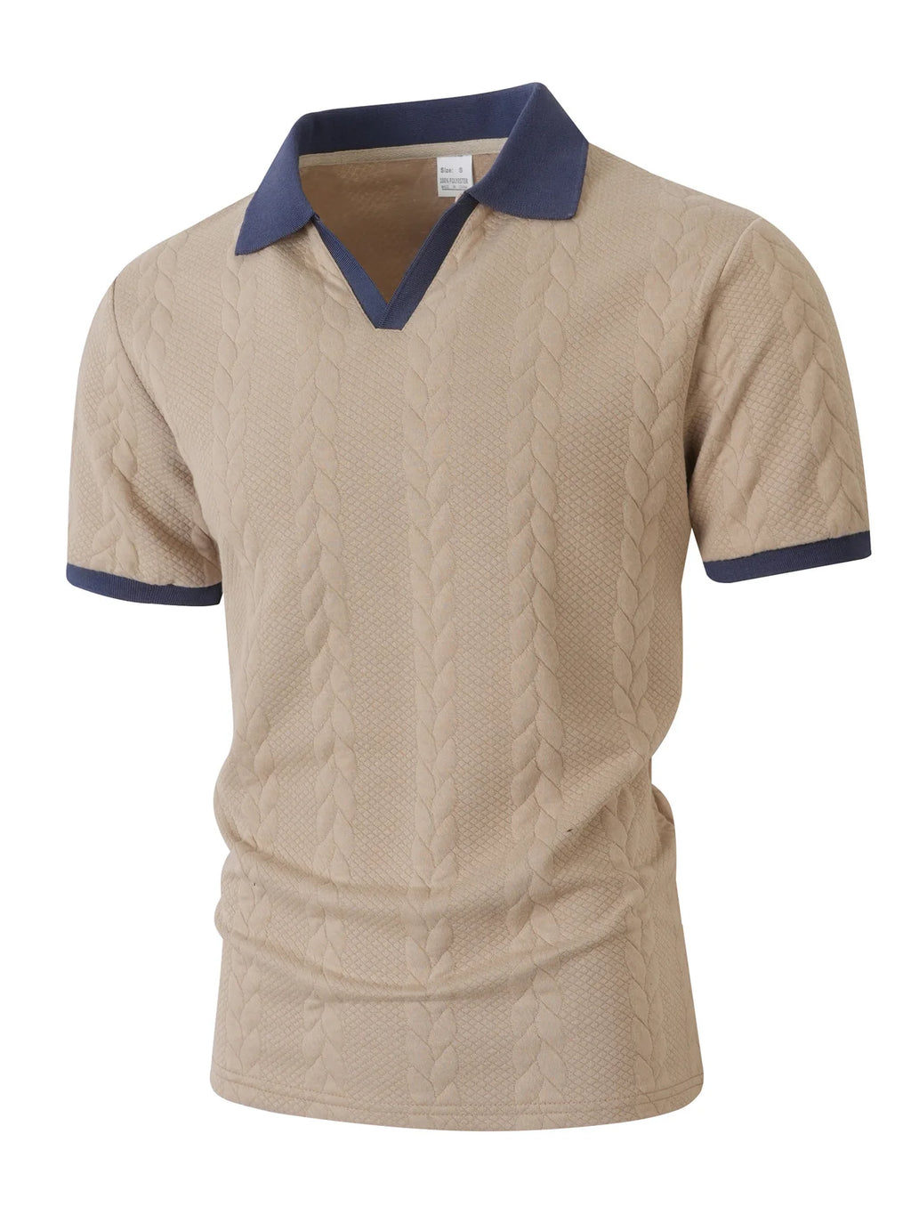 Men's Casual Knitted Polo Shirt Short Sleeve Pure Color Business Style Neck Roll up Summer Fashion City Wear for 24-35 Years Old