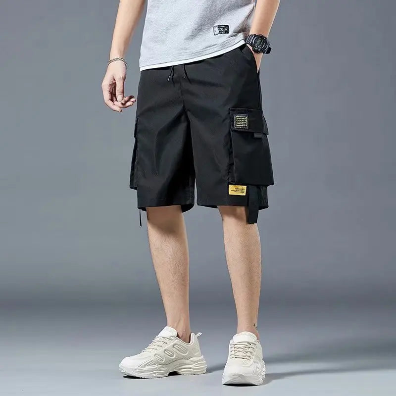Loose Casual Basketball Shorts for Men Summer Trendy American Style Loose plus Size Workwear Five-Quarter Length Pants